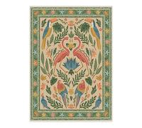 RUGGABLE x Iris Apfel Machine Washable Modern Area Rug - Birds of A Feather Neutral 5x7, Stain-Resistant, Non-Slip with Standard Pad - Medium Rugs for Living Room, Bedroom, Hallway, Entryway & Office