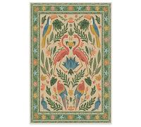 RUGGABLE x Iris Apfel Machine Washable Modern Area Rug- Birds of A Feather Neutral 6x9, Stain-Resistant, Non-Slip with Cushioned Pad - Medium Rugs for Living Room, Bedroom, Hallway, Entryway & Office