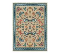 RUGGABLE x Iris Apfel Machine Washable Modern Area Rug - Flutterby Multicolor 5x7, Stain-Resistant, Non-Slip with Standard Pad - Medium Rugs for Living Room, Bedroom, Hallway, Entryway & Office