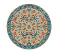 RUGGABLE x Iris Apfel Machine Washable Modern Area Rug- Flutterby Multicolor 6 ft Round, Stain-Resistant, Non-Slip with Standard Pad - Medium Rugs for Living Room, Bedroom, Hallway, Entryway & Office