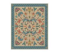 RUGGABLE x Iris Apfel Machine Washable Modern Area Rug - Flutterby Multicolor 8x10, Stain-Resistant, Non-Slip with Standard Pad - Large Rugs for Living Room, Bedroom, Hallway, Entryway & Office