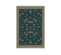 RUGGABLE x Iris Apfel Machine Washable Modern Area Rug - Flutterby Teal 4x6, Stain-Resistant, Non-Slip with Standard Pad - Medium Rugs for Living Room, Bedroom, Hallway, Entryway & Office