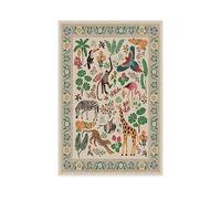 RUGGABLE x Iris Apfel Machine Washable Modern Area Rug - Jingle Jungle 4x6, Stain-Resistant, Non-Slip with Standard Pad - Medium Rugs for Living Room, Bedroom, Hallway, Entryway & Office