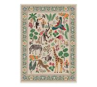 RUGGABLE x Iris Apfel Machine Washable Modern Area Rug - Jingle Jungle 5x7, Stain-Resistant, Non-Slip with Standard Pad - Medium Rugs for Living Room, Bedroom, Hallway, Entryway & Office