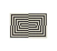 RUGGABLE x Jonathan Adler Machine Washable Modern Area Rug - Op Art Charcoal 2x3, Stain-Resistant, Non-Slip with Standard Pad - Small Rugs for Living Room, Bedroom, Hallway, Entryway & Bathroom