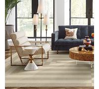RUGGABLE x Jonathan Adler Machine Washable Modern Area Rug - Op Art Natural 8x10, Stain-Resistant, Non-Slip with Cushioned Pad - Large Rugs for Living Room, Bedroom, Hallway, Entryway & Office