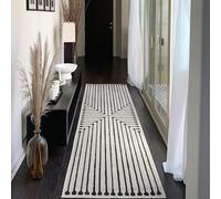 RUGGABLE x Jonathan Adler Runner Rug - Runners for Hallways, Bedrooms, Entryway, Living Rooms & Kitchens - Stain & Water Resistant - Soft & Durable, Inkdrop Black/Ivory 2.5'x10' (Standard Pad)