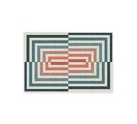 RUGGABLE x Jonathan Adler Washable Modern Area Rug - Op Art Teal 2x3, Stain-Resistant, Non-Slip - Small Machine Washable Rugs for Living Room, Bedroom, Hallway, Entryway & Bathroom-with Standard Pad