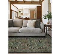RUGGABLE x Morris & Co Washable Rug - Perfect Bohemian Area Rug for Living Room Bedroom Kitchen - Non-Slip, Stain Resistant - Blackthorn Forest Green 185cm x 275cm (Standard Pad)