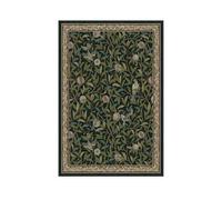 RUGGABLE x Morris & Co Washable Rug - Perfect Bohemian Area Rug for Living Room Bedroom Kitchen - Non-Slip, Stain Resistant - Pomegranate Blue Green 120cm x 185cm Round (Standard Pad)