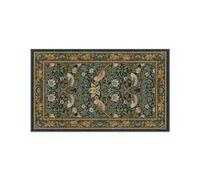 RUGGABLE x Morris & Co Washable Rug - Perfect Bohemian Area Rug for Living Room Bedroom Kitchen - Non-Slip, Stain Resistant - Strawberry Thief Indigo 90cm x 150cm (Standard Pad)