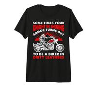 Rugged Biker Humor Graphic Knight in Shining Armor Premium T-Shirt