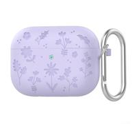 Rugged Case for AirPods Pro 1st 2019 Silicone Bumper with Hook - Drop Protection Safety Lock Wireless Charging Support Purple(Purple)
