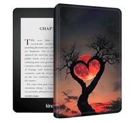 Rugged Case for Kindle Paperwhite 10th Generation 2018, Slim Lightweight Cover Compatible with Kindle 10th Generation 6 inch Case, PU Leather Folio Auto Wake/Sleep with Stand, Dead Wood Red Moon