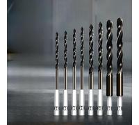 Rugged Cobalt Alloy Drill Bit Set Designed for Long-Term Use in Fabrication Maintenance and Repair Operations on Metal Components (A 8PCS)