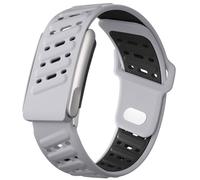 Rugged Comfort Silicone Wristband Compatible with WHOOP 5 | Whoop MG Band, Durable Soft Silicone Sports Loop Replacement Bands for Men Women with Metal Frame (Gray Black)