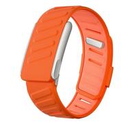 Rugged Comfort Silicone Wristband Compatible with WHOOP 5 | Whoop MG Band, Durable Soft Silicone Sports Loop Replacement Bands for Men Women with Metal Frame (Orange)
