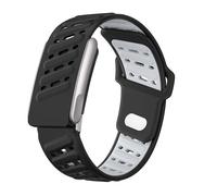 Rugged Comfort Silicone Wristband Compatible with WHOOP 5 | Whoop MG Band, Durable Soft Silicone Sports Loop Replacement Bands for Men Women with Metal Frame (Black Gray)