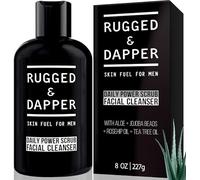 RUGGED & DAPPER Daily Power Scrub Facial Cleanser For Men - 237 ml - Face Wash + Energizing Toner + Exfoliating Scrub All-In-One - Natural & Certified Organic Ingredients