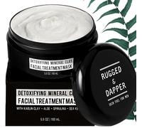 RUGGED & DAPPER Detoxifying Mineral Clay Facial Treatment Mask For Men- 5 OZ - Combats Acne, Blackheads, Excess Oil & The Effects Of Aging - Natural & Certified Organic Ingredients