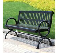 Rugged Metal Outdoor Bench with Ergonomic Backrest & Armrests - All-Weather Durable Seating Solution for Garden, Lawn, Porch and Backyard Areas(Green,180 * 63 * 82CM/70.9 * 24.8 * 32.3IN)