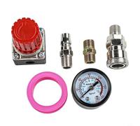 Rugged Metal Pressure Valve for Air Compressors, 1/4 Inch Gauge Displays Pressure Up to 175 PSI, Reliable for Harsh Conditions (Four holes 1)