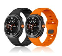 Rugged No Gap Band for Samsung Galaxy Watch Band 8 44mm 40mm/Galaxy Watch 8 Classic Bands 46mm， Silicone Wristband Sport Strap Men Women,2 Pack