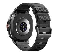 Rugged Nylon Band Compatible with Samsung Galaxy Watch 8 40mm 44mm/8 Classic 46mm, Breathable One Click No Gap Sport Strap for Samsung Galaxy Watch 8 Classic Band 46mm/8 44 mm 40 mm Men, Black-Black