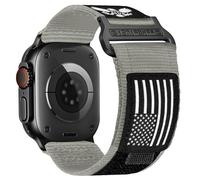 Rugged Nylon Band for Apple Watch Ultra 2 49mm iWatch Bands 46mm 45mm 44mm 42mm, Men's Soft Breathable USA Flag Patriotic Wristbands Strap for Series 10 9 8 7 6 5 4 3 SE Ultra