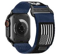 Rugged Nylon Band for Apple Watch Ultra 2 49mm iWatch Bands 46mm 45mm 44mm 42mm, Men's Soft Breathable USA Flag Patriotic Wristbands Strap for Series 10 9 8 7 6 5 4 3 SE Ultra