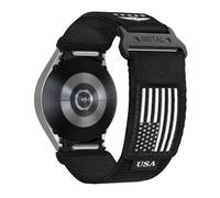 Rugged Nylon Band for Samsung Galaxy Watch 7 6 5 4 44mm 40mm/ Watch 6 4 Classic/Watch 5 Pro/Watch 3 Classic 41mm/Active 2,One Click Attachment,No Gap Fabric Sport Band Adjustable Strap for Men Women