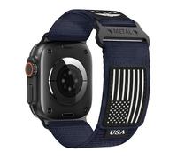 Rugged Nylon for Apple Watch Band for Men 38mm 40mm 41mm 42mm iWatch Bands Man Women,Soft Woven Adjustable Stars-Stripes Flag Wristbands Strap for Apple Watch Series 10/9/8/7/6/5/4/3/2/1/SE/SE2