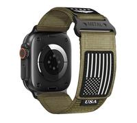 Rugged Nylon for Apple Watch Band for Men 38mm 40mm 41mm 42mm iWatch Bands Man Women,Soft Woven Adjustable Stars-Stripes Flag Wristbands Strap for Apple Watch Series 10/9/8/7/6/5/4/3/2/1/SE/SE2