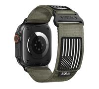 Rugged Nylon for Apple Watch Band for Men 38mm 40mm 41mm 42mm iWatch Bands Man Women,Soft Woven Adjustable Stars-Stripes Flag Wristbands Strap for Apple Watch Series 10/9/8/7/6/5/4/3/2/1/SE/SE2