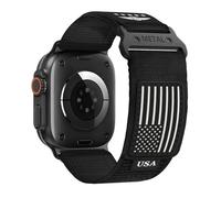 Rugged Nylon for Apple Watch Band for Men 42mm 41mm 40mm 38mm iWatch Bands Man Women,Soft Woven Adjustable Stars-Stripes Flag Wristbands Strap for Apple Watch Series 10/9/8/7/6/5/4/3/2/1/SE/SE2