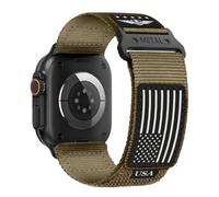 Rugged Nylon for Apple Watch Band for Men 42mm 41mm 40mm 38mm iWatch Bands Man Women,Soft Woven Adjustable Stars-Stripes Flag Wristbands Strap for Apple Watch Series 10/9/8/7/6/5/4/3/2/1/SE/SE2