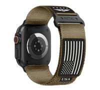 Rugged Nylon for Apple Watch Ultra 2 Band 49mm iWatch Bands 46mm 45mm 44mm 42mm Men,Soft Woven Adjustable Stars-Stripes Flag Wristbands Strap for Apple Watch Ultra Series 10/9/8/7/6/5/4/3/SE/Ultra2