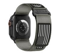 Rugged Nylon for Apple Watch Ultra 2 Band 49mm iWatch Bands 46mm 45mm 44mm 42mm Men,Soft Woven Adjustable Stars-Stripes Flag Wristbands Strap for Apple Watch Ultra Series 10/9/8/7/6/5/4/3/SE/Ultra2