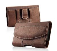 Rugged Nylon Mobile Phone Holster Pouch Belt Loop Clip Case for iPhone 16 Pro Max Samsung Galaxy S25 Ultra A16 A15 A25 A26 A35 Xiaomi POCO C65 OnePlus 13 Moto G55 G35 G85 (Brown, XL)