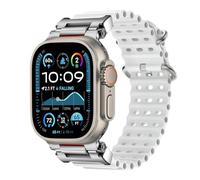 Rugged Ocean Band Compatible for Apple Watch Ultra 3/2/1 49mm, S11/S10 46mm,9/8/7 45mm,3/2/1 42mm,S4/5/6/SE 44mm,Silicone Breathable Sport Strap with Metal Connector Men Women