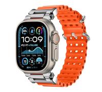 Rugged Ocean Band Compatible for Apple Watch Ultra 3/2/1 49mm, S11/S10 46mm,9/8/7 45mm,3/2/1 42mm,S4/5/6/SE 44mm,Silicone Breathable Sport Strap with Metal Connector Men Women