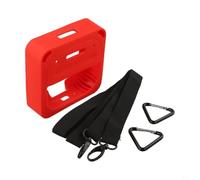 Rugged Silicone Case for Bose for soundlink 2 Speaker - Drop Proof Bumper Sleeve with Carry Strap - Hard Shell Protection for Beach Camping - Fits 10.5x10.5x4cm Device(Red)