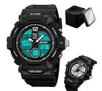 Rugged Tactical Watch for Men, Outdoor Sports Wristwatch with Large Dial, 50M Waterproof, EL Light, Alarms, Ideal for Hiking, Training, and Adventure(Black)