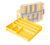 RUGGED TOOLS Insert Tray with 40 Hex Bit Holders and 5 Storage Sections Compatible with Dewalt ToughCase Medium (DWAN2190) - Yellow (40H5s)