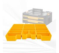 RUGGED TOOLS Storage Bins compatible with Dewalt TSTAK Double Shallow Drawer Box (DWST1-70706) - (Yellow, 1 SET)