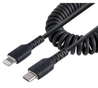 Rugged Usb-C To 8 Pin Mfi Certified Coiled Charging Lead 0.5M Black