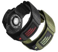 Rugged Watch Strap for Garmin Instinct/Instinct 2 Solar/Instinct3 45mm, Nylon Sports Replacement Strap with Woven Loop Design for Garmin Instinct 2 Tactical/Esports/Tide/Instinct Solar Black+Green