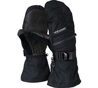 Rugged Waterproof Winter Mittens | Extra Long Gauntlets | Snowboard, Ski, Ice Fishing, Mittens | Medium Weight - Black - XS