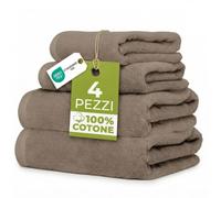 Ruggeri, 4 Towel Set, 2 Hand and 2 Guest, Cotton, Taupe | 500 gsm, Dobby weave, 2 hand towels 50x100, 2 guest towels 40x50, machine washable, 100% Cotton