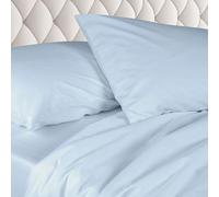 Ruggeri - Double Bed Sheet Set - Made in Italy - 100% Pure Cotton Satin - Candies Collection (Light Blue Zigzag)